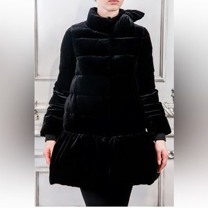 Red Valentino velour black down women jacket with bow